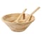 Martha Stewart Coban 3 Piece Rubber Wood Salad Bowl and Servers Set in Light Brown 138267.03R - alternate 1