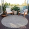 Homeroots 8' Taupe And Gray Round Abstract Washable Indoor Outdoor Area Rug 599768 - alternate 6