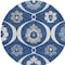 Homeroots 8' Navy Blue And Ivory Round Medallion Washable Indoor Outdoor Area Rug 589628 - alternate 6