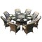 Homeroots Brown Wicker Round Outdoor Fire Pit Dining Set With 8 Chairs 372326 - alternate 3