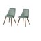 Homeroots Set of Two Sage and Brown Upholstered Velvet Dining Side Chairs, 2PK 568029 - alternate 6