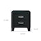 Homeroots 22" Black Solid and Manufactured Wood Two Drawer Nightstand 564656 - alternate 11