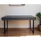 Homeroots 58" Gray And Black Mango Solid Wood Writing Desk With Three Drawers 489186 - alternate 6