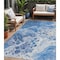 Homeroots 5' X 8' Navy Blue And Ivory Abstract Washable Indoor Outdoor Area Rug 618305 - alternate 1