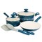 Spice By Tia Mowry Savory Saffron 7 Piece Nonstick Aluminum Cookware Set with Nylon Utensils in Teal 96237.07RR - alternate 1