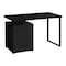 Homeroots 47" Black Wood and Metal Sled Computer Desk 490003 - alternate 1