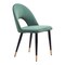 Homeroots Set of Two Green Black and Gold Upholstered Velvet Open Back Dining Side Chairs 555791 - alternate 8