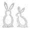Homeroots Set of Two White Polyresin Rabbit Statue Tabletop Sculpture, 2PK 518058 - alternate 4