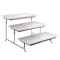 Gibson Elite Gracious Dining 3 Tiered Rectangle Porcelain Plate Set with Gold Metal Stand 107356.04 - alternate 1
