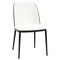 Leisuremod Tule Fabric Dining Side Chair with Powder-Coated Steel Frame, Black/White TCBL18W - alternate 1
