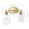 Jonathan Y Jayne 15.75" 2-Light Iron/Glass Cottage Rustic LED Vanity Light, Brass Gold JYL7546B - alternate 5