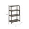 Homeroots 37" Espresso Solid Wood Four Tier Step Bookcase 380030 - alternate 3