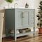 Flash Furniture Vega 36in. Vanity w/Sink, Cabinet w/Gold Hardware, Open Shelf & 3 Drawers, Marble Counter, Sage/Wht FS-VEGA36-KD-SG-HDGLD-GG - alternate 5