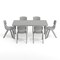 Flash Furniture 7 PC Plastic Activity Table and 6 Chairs Set, 10.5 inSeat Height-Soft Gray YU-YCX-0013-2-RECT-TBL-SFTGY-E-GG - alternate 4