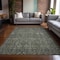 Homeroots 3' X 5' Moss Green And Gray Floral Washable Indoor Outdoor Area Rug 564377 - alternate 6