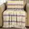 Homeroots Burnt Orange Woven Cotton Striped Throw Blanket 478690 - alternate 3