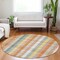Homeroots 8' Peach Ivory And Orange Round Plaid Washable Indoor Outdoor Area Rug 613983 - alternate 6