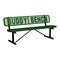 Leisure Craft 6' Personalized Standard Buddy Bench Bench With Back, Expanded Metal, Portable, Black Green PB6WBP-BLACK GREEN - alternate 1