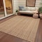 Homeroots 5' X 8' Wheat Gold And Beige Striped Washable Indoor Outdoor Area Rug 616413 - alternate 4