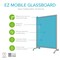 Ghent EZ Mobile Glassboard, Aluminum Frame, Magnetic, 75"H x 62"W, Blue EZ1MA7562BE - alternate 3