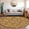 Homeroots 8' Copper And Beige Round Floral Washable Indoor Outdoor Area Rug 595981 - alternate 3