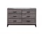 Homeroots 58" Gray Solid and Manufactured Wood Six Drawer Double Dresser 478651 - alternate 5
