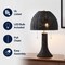 Jonathan Y Joanie 22" Bohemian Rustic Woven Rattan LED Table Lamp with Double Pull Chains, Black/Brass Gold JYL4040D - alternate 3