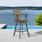 Armen Living Hazel Outdoor Patio Swivel Counter Stool in Aluminum with Teak Wood and Charcoal Cushion LCHABABLKCH26 - alternate 4