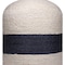 Homeroots 18" Off White And Navy Blue Jute Blend Cylinder Striped Pouf Ottoman 551556 - alternate 5
