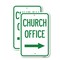 Signmission Church Office With Right Arrow, 18'' X 24'' 2 Signs, Heavy Gauge Aluminum, 2PK A-1824-2PACK-24276 - alternate 1