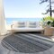 Homeroots 8' Taupe Beige And Pewter Round Striped Washable Indoor Outdoor Area Rug 614847 - alternate 6