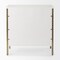 Homeroots 16in White and Gold Wood and Metal Accent Cabinet With Two Doors 727712 - alternate 5