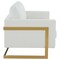 Leisuremod Lincoln Upholstered Leather Loveseat with Gold Frame, White LA55W-L - alternate 4