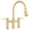 Blanco Empressa Bridge Pull-Down Faucet 1.5 GPM, Satin Gold 442981 - alternate 1