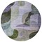 Homeroots 8' Olive Green Purple And Charcoal Round Abstract Washable Indoor Outdoor Area Rug 604446 - alternate 6