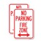 Signmission No Parking Fire Zone with Bidirectional Arrow, 12'' X 18'' 2 Signs, Heavy Gauge Aluminum, 2PK A-1218-2PACK-23619 - alternate 1