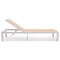 Leisuremod Marlin White Aluminum Patio Chaise Lounge Chair with Square Fire Pit Table, Light Brown MLWCF21-77LBR - alternate 6