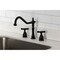 Kingston Brass Double-Handle Widespread Kitchen Faucet, Matte Black KB1790BEXLS - alternate 1
