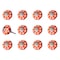 Homeroots Set of Twelve Orange White And Silver Floral Ceramic Drawer Pull Knobs, 12PK 321699 - alternate 5