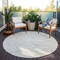 Homeroots 8' Ivory And Gray Round Abstract Washable Indoor Outdoor Area Rug 601070 - alternate 7