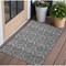 Homeroots 2' X 3' Gray Damask Washable Non Skid Indoor Outdoor Area Rug 563871 - alternate 1