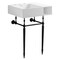 Kingston Brass 24" Solid Surface Console Sink with Brass Legs, 8-Inch, 3-Hole, Matte White/Matte Black KVPB3248SQA0 - alternate 1