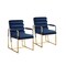 Homeroots Set of Two Tufted Navy Blue And Gold Upholstered Velvet Dining Arm Chairs 545057 - alternate 2