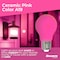 Bulbrite 25-Watt Equivalent Ceramic Pink Color A19 Weatherproof Outdoor E26 Medium Base LED Light Bulb, 10PK 862317 - alternate 2