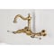 Kingston Brass Two-Handle Wall Mount Bridge Kitchen Faucet, Antique Brass KS1263WLL - alternate 3