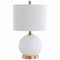 Jonathan Y Julienne 20.5" Glass/Metal LED Table Lamp, White/Brass Gold JYL1040A - alternate 5