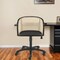 Homeroots Beige and Black Solid Wood Steel And Cane Rattan Adjustable Swivel Rolling Office Chair 558361 - alternate 1