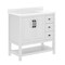 Flash Furniture Vega 36in. Vanity w/Sink, Cabinet w/Blk Hardware, Open Shelf & 3 Drawers, Marble Counter, Wht/Wht FS-VEGA36-KD-WH-HDBLK-GG - alternate 7