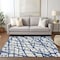 Homeroots 10' X 14' Navy Blue And Ivory Abstract Washable Indoor Outdoor Area Rug 614376 - alternate 6