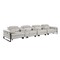 Homeroots 169" Light Gray Top Grain Leather Reclining Metal USB Sofa 720349 - alternate 6